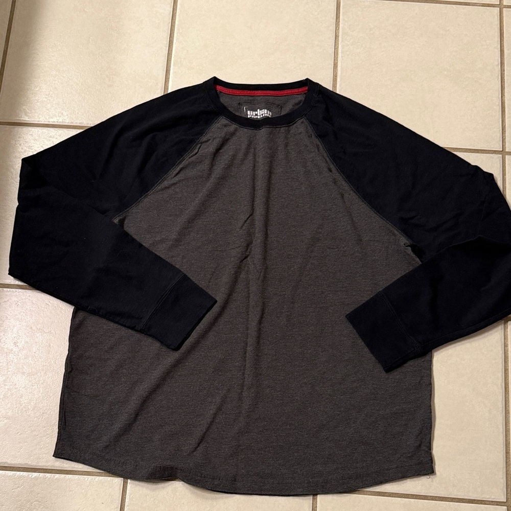 Men's Black and Gray XXL urban pipeline raglan Long Sleeve Shirt